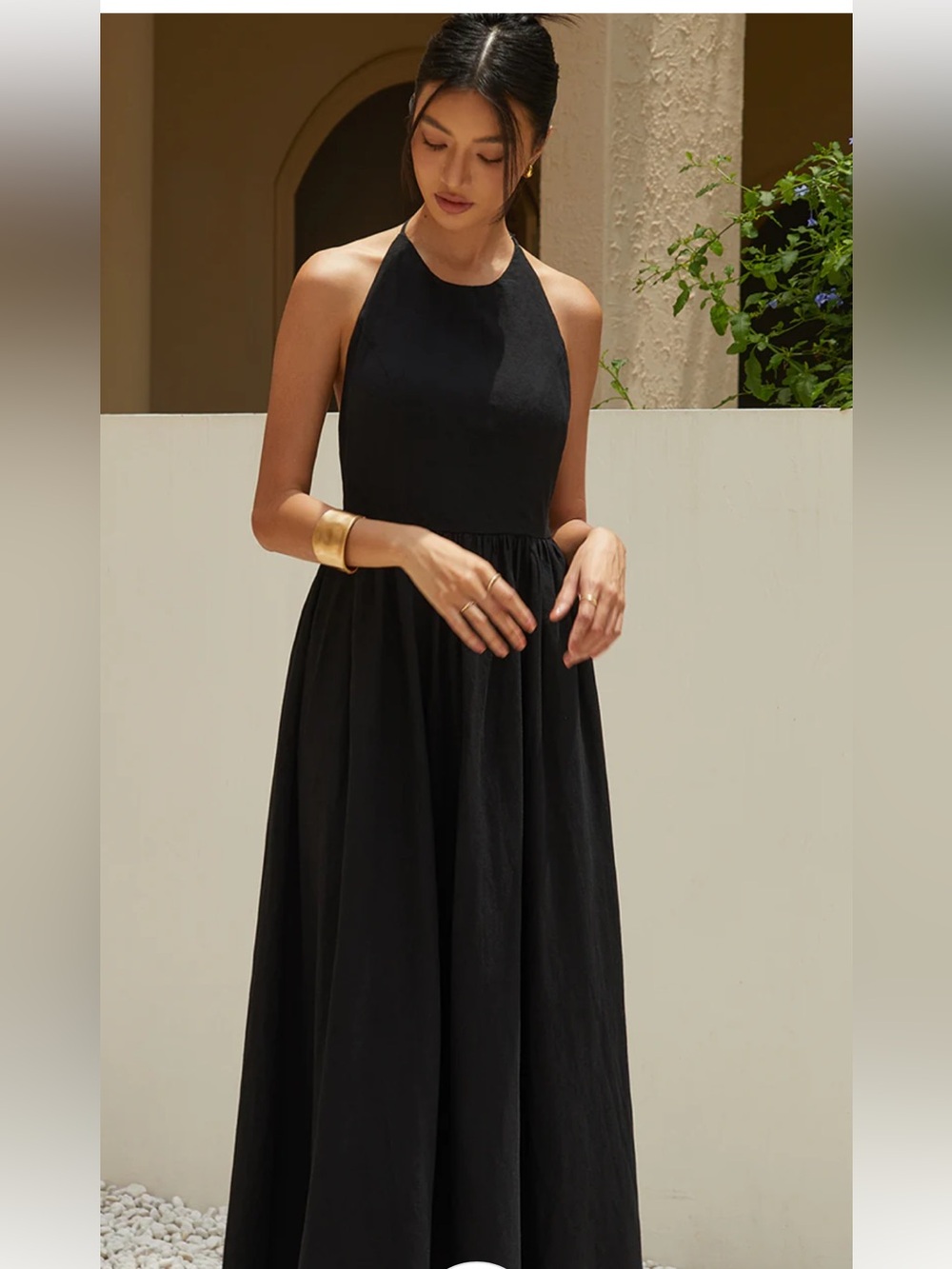 NWT Commence Black Halter Maxi Dress - Small